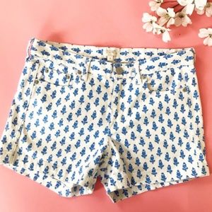 J. Crew Printed White Denim Shorts 2